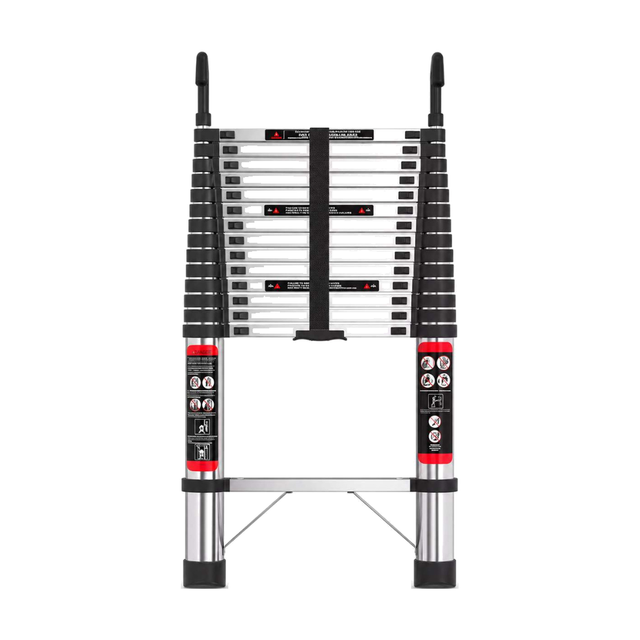 Telescoopladder 5 m RVS met Dakhaken